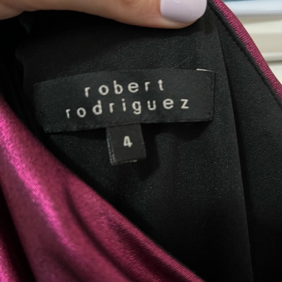 Robert Rodriguez Purple Metallic One Shoulder Gown Size 4 - Picture 11 of 16